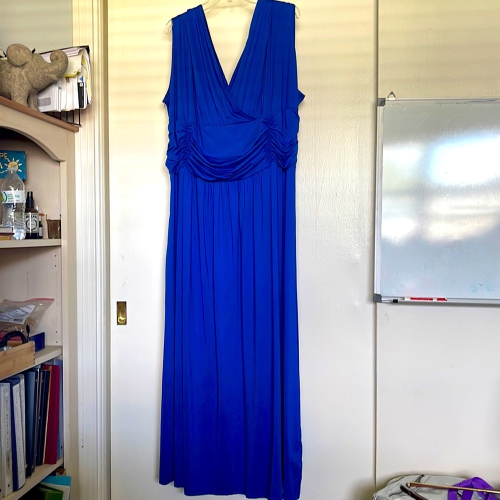 Royal blue evening gown.  Side zipper.
